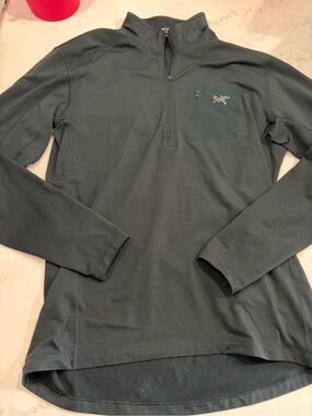 Arc'teryx Dark Teal Half-Zip Pullover with Chest Pocket